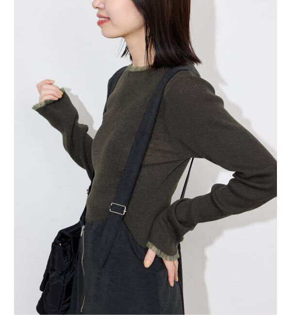 SLOBE IENA「《追加》シアーフリルリブニット」|ニット・セーター|