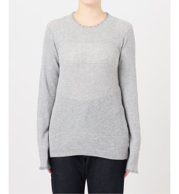 SLOBE IENA「《追加》シアーフリルリブニット」|ニット・セーター|