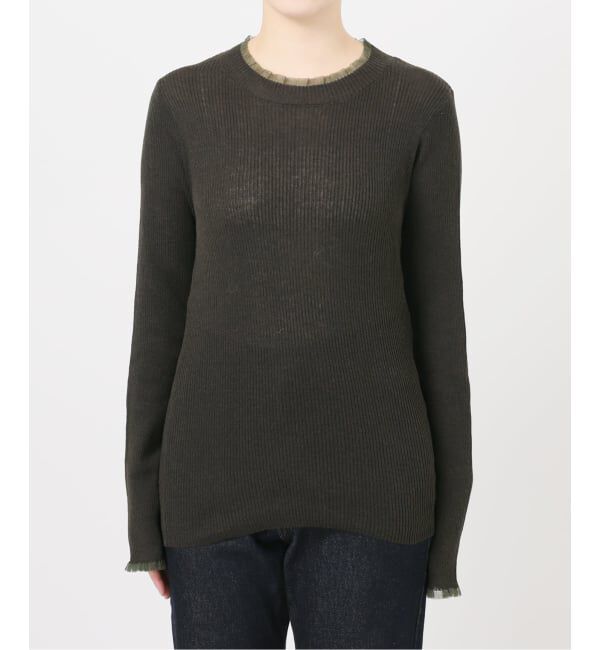 SLOBE IENA「《追加》シアーフリルリブニット」|ニット・セーター|