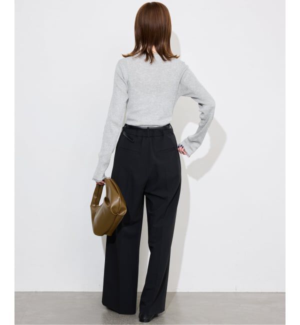 SLOBE IENA「《追加》シアーフリルリブニット」|ニット・セーター|