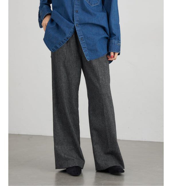 IENA「《追加》ウォッシャブル ツイードイージースラックス」|その他|グレー