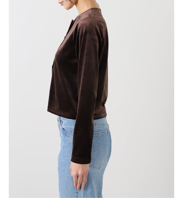 SLOBE IENA「ベロアスナップカーディガン」|カーディガン|