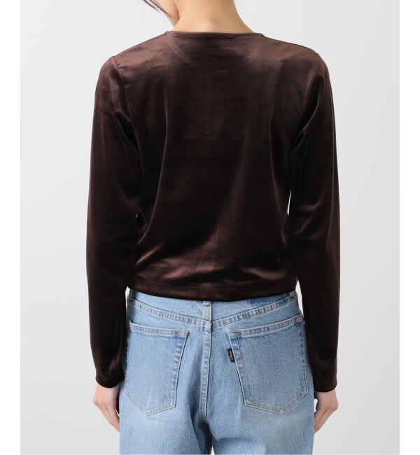 SLOBE IENA「ベロアスナップカーディガン」|カーディガン|