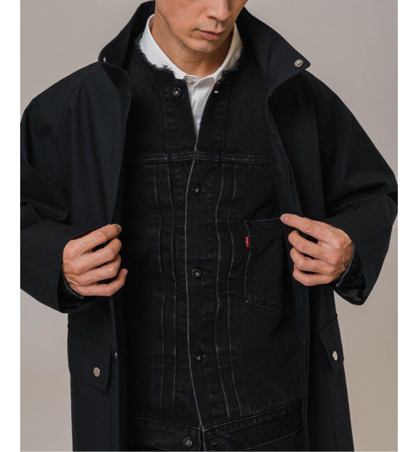 EDIFICE「《再入荷》Levi&rsquo;s(リーバイス) 別注 Type 1 Trucker Jacket BLACK "COLLARLESS"」|デニムジャケット|
