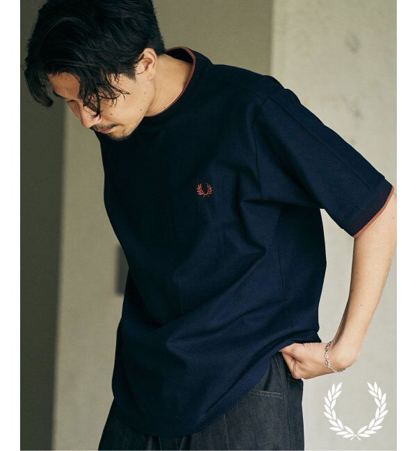 417 EDIFICE「FRED PERRY 417別注  Textured Single Tipped Tシャツ」|Tシャツ・カットソー|ネイビー