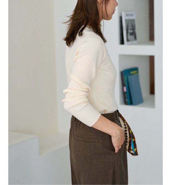 JOURNAL STANDARD relume「ウォッシャブルレーヨンリブクルーネックプルオーバー」|ニット・セーター|