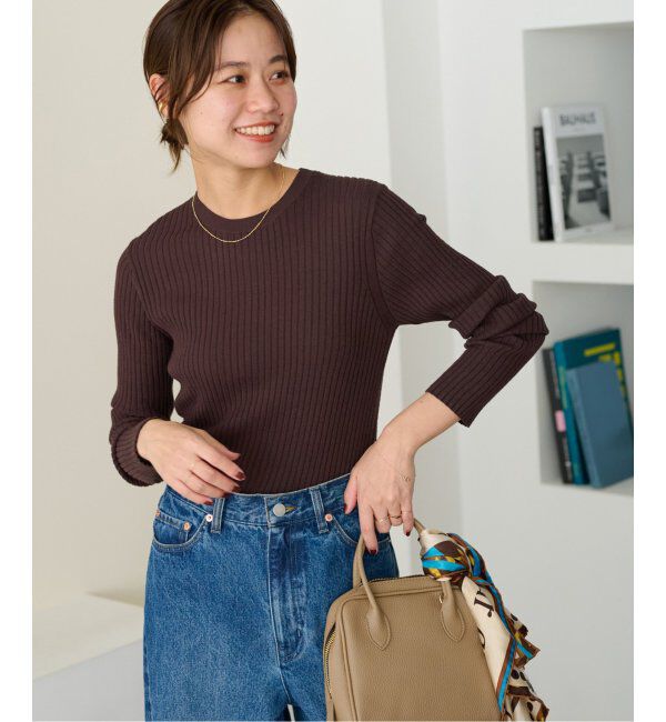 JOURNAL STANDARD relume「ウォッシャブルレーヨンリブクルーネックプルオーバー」|ニット・セーター|