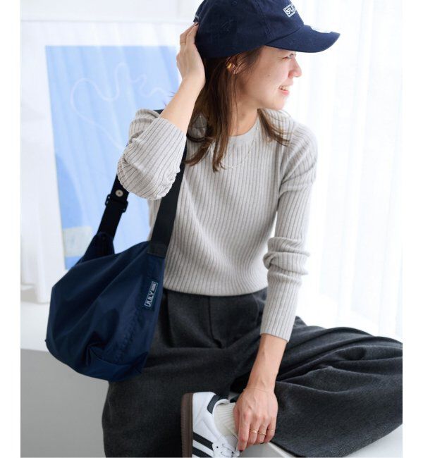 JOURNAL STANDARD relume「ウォッシャブルレーヨンリブクルーネックプルオーバー」|ニット・セーター|グレーB