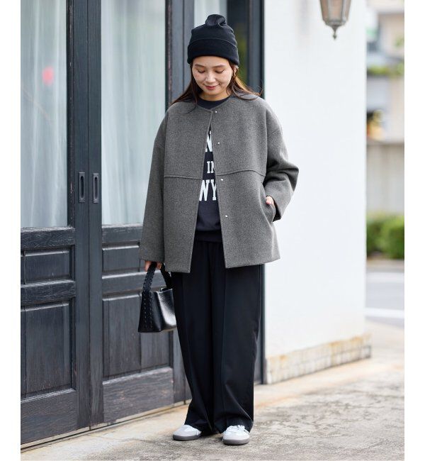 JOURNAL STANDARD「《追加》スーパー140ビーバーノーカラーショートコート」|ノーカラーコート|