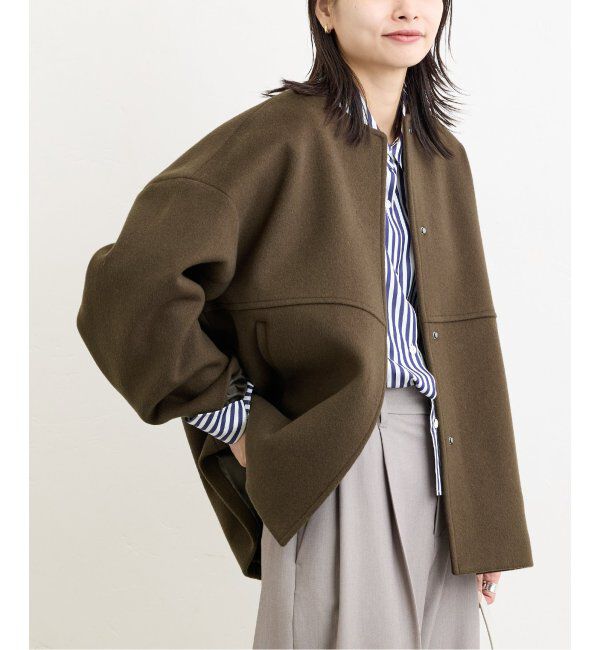 JOURNAL STANDARD「《追加》スーパー140ビーバーノーカラーショートコート」|ノーカラーコート|