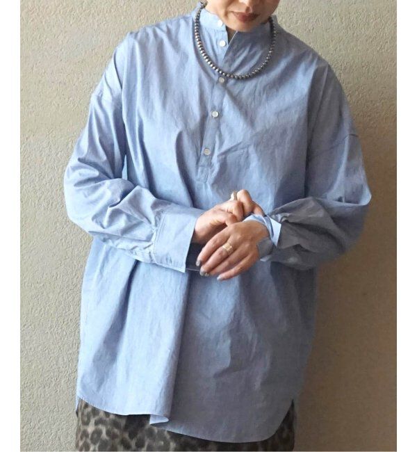 journal standard luxe「タイプライタースタンドカラープルシャツ」|シャツ・ブラウス|ブルー B