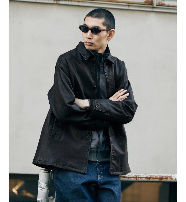 JOURNAL STANDARD「ゴートレザー ダッズカバーオール」|ライダースジャケット|