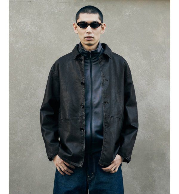 JOURNAL STANDARD「ゴートレザー ダッズカバーオール」|ライダースジャケット|