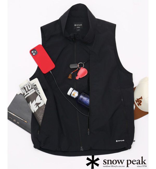 JOURNAL STANDARD relume「SNOWPEAK / スノーピーク 別注 Nylon Tussah VEST」|ダウンベスト・ベスト|ブラック