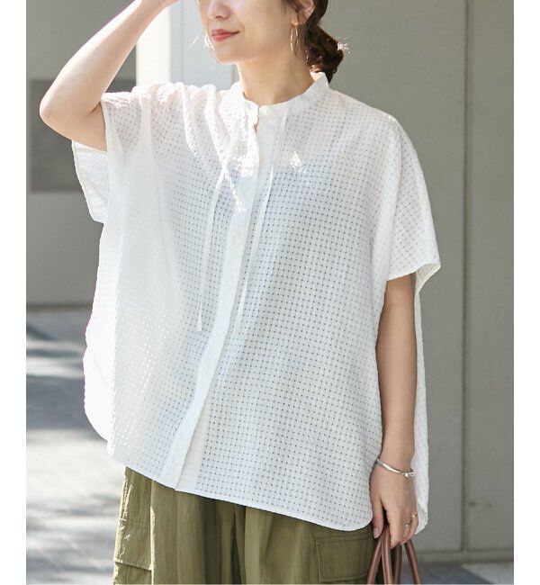 JOURNAL STANDARD「シアーチェックポンチョブラウス」|シャツ・ブラウス|ホワイト