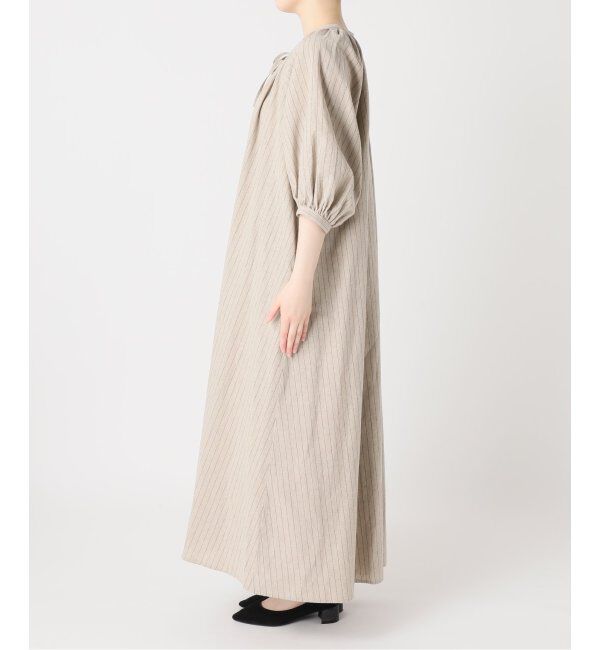 JOURNAL STANDARD relume「リネンコットンラグランギャザーワンピースストライプ」|ワンピース|