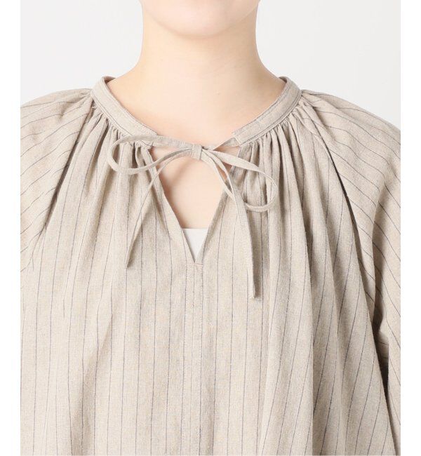 JOURNAL STANDARD relume「リネンコットンラグランギャザーワンピースストライプ」|ワンピース|