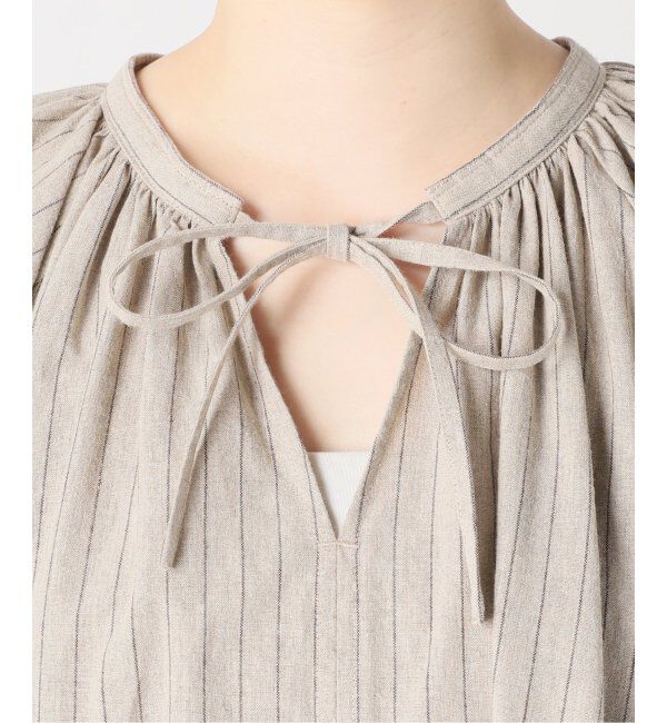 JOURNAL STANDARD relume「リネンコットンラグランギャザーワンピースストライプ」|ワンピース|