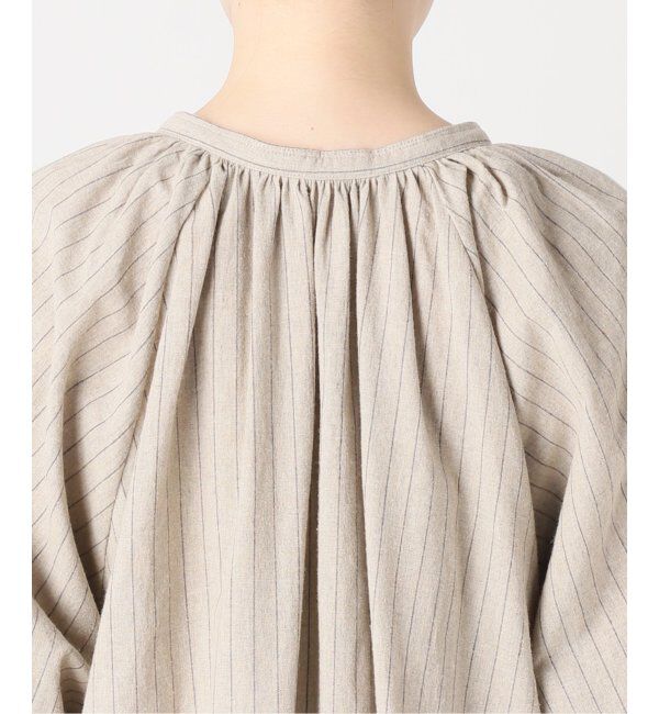 JOURNAL STANDARD relume「リネンコットンラグランギャザーワンピースストライプ」|ワンピース|