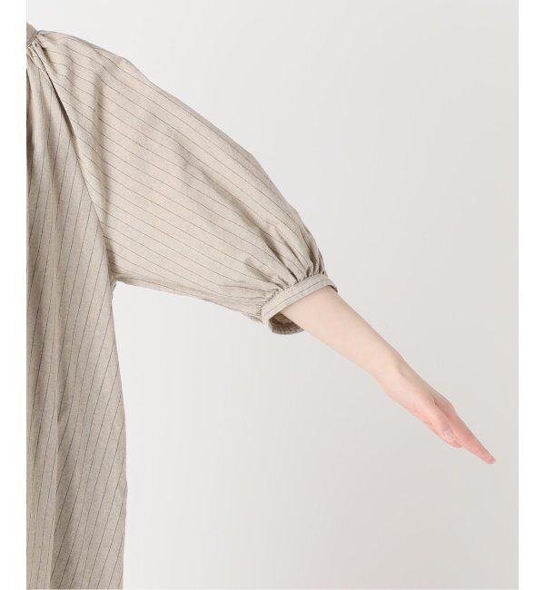 JOURNAL STANDARD relume「リネンコットンラグランギャザーワンピースストライプ」|ワンピース|