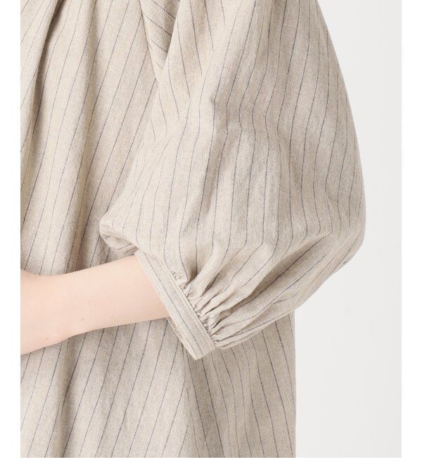 JOURNAL STANDARD relume「リネンコットンラグランギャザーワンピースストライプ」|ワンピース|