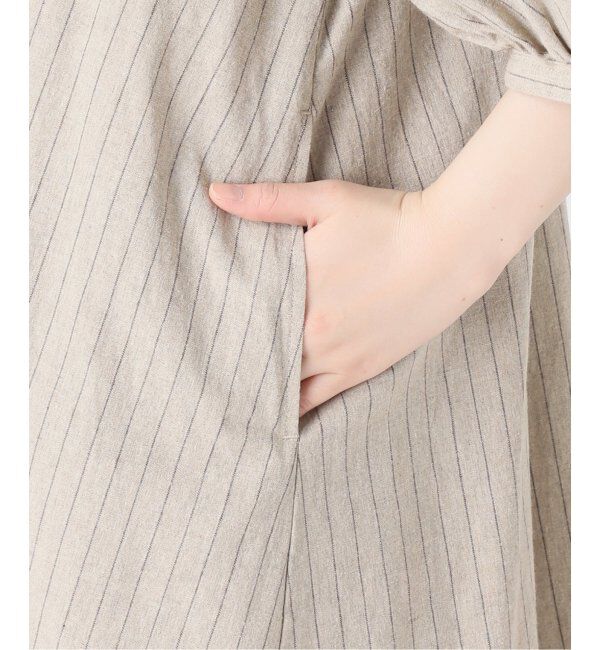 JOURNAL STANDARD relume「リネンコットンラグランギャザーワンピースストライプ」|ワンピース|