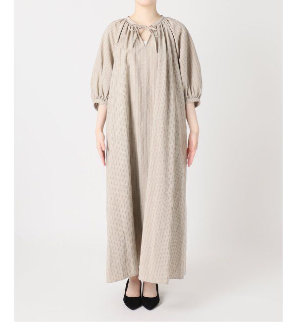 JOURNAL STANDARD relume「リネンコットンラグランギャザーワンピースストライプ」|ワンピース|