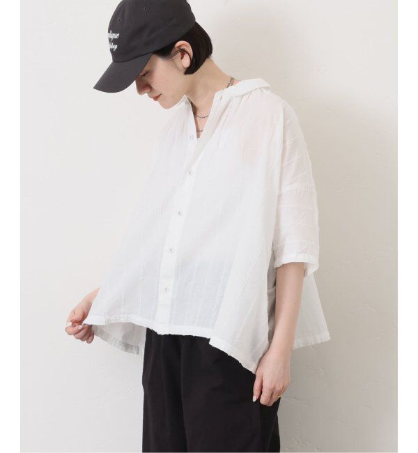 journal standard luxe「ドビーストライプギャザーシャツ」|シャツ・ブラウス|ホワイト