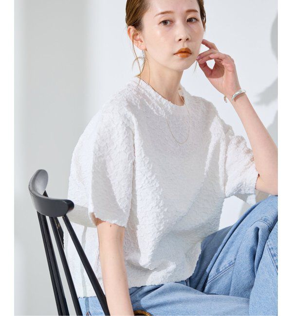 JOURNAL STANDARD「《WEB限定追加》シャーリングハーフスリーブT」|Tシャツ・カットソー|ホワイト