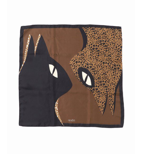 journal standard L'essage「【AENEIS/エネス】ECLIPSE ANIMAL SILK SCARF,68CM：スカーフ」|バンダナ・スカーフ|ブラウン