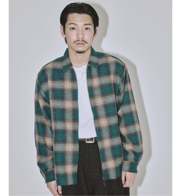 J.S.Homestead「Stead / T/C ネップ オンブレー ジップ アップ シャツ」|シャツ・ブラウス|