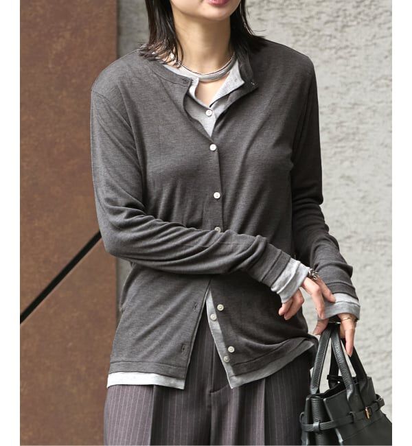 JOURNAL STANDARD「《追加2》ウールMIX シアークルーネックカーディガン」|カーディガン|