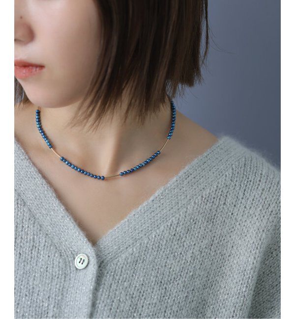 Lilas by Spick&Span「4パイプモチーフ3mmインディゴパールネックレス K10」|ネックレス|