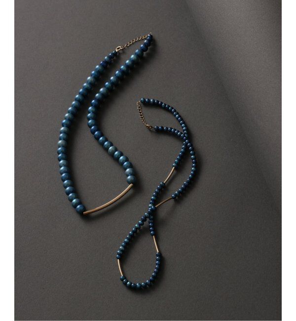 Lilas by Spick&Span「4パイプモチーフ3mmインディゴパールネックレス K10」|ネックレス|