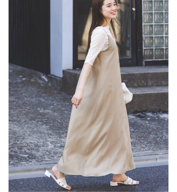 NOBLE「《追加》ビンテージツイルコンフォータブルキャミワンピース  6」|ワンピース|ベージュ
