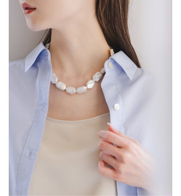 NOBLE「MIHOKO SAKAI/ミホコサカイ スクエアLパールネックレス」|ネックレス|ホワイト