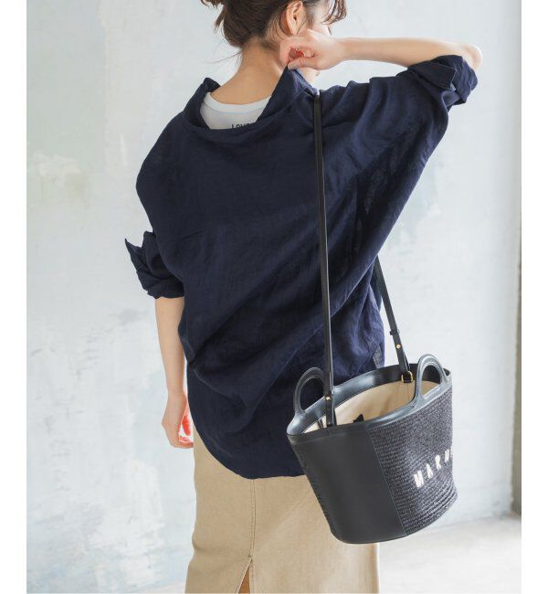 Spick and Span「《追加》80リネンカシュクールビッグシャツ」|シャツ・ブラウス|