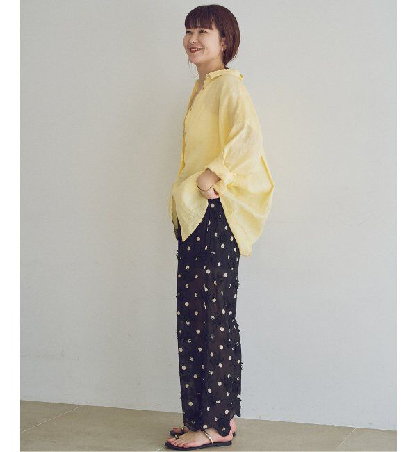 Spick and Span「《追加》80リネンカシュクールビッグシャツ」|シャツ・ブラウス|