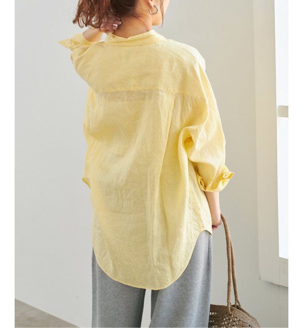Spick and Span「《追加》80リネンカシュクールビッグシャツ」|シャツ・ブラウス|