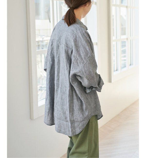 Spick and Span「《追加》80リネンカシュクールビッグシャツ」|シャツ・ブラウス|