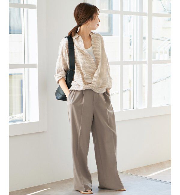 Spick and Span「《追加》80リネンカシュクールビッグシャツ」|シャツ・ブラウス|