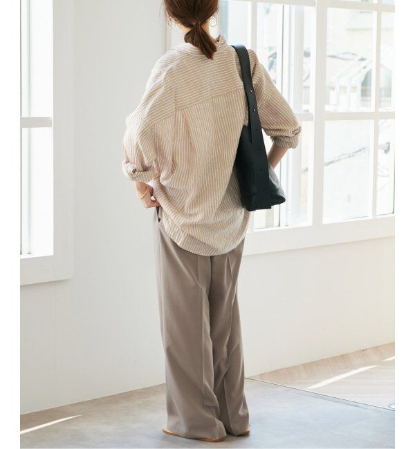 Spick and Span「《追加》80リネンカシュクールビッグシャツ」|シャツ・ブラウス|