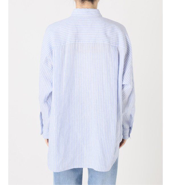 Spick and Span「《追加》80リネンカシュクールビッグシャツ」|シャツ・ブラウス|