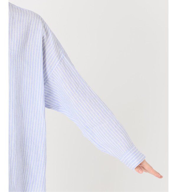 Spick and Span「《追加》80リネンカシュクールビッグシャツ」|シャツ・ブラウス|