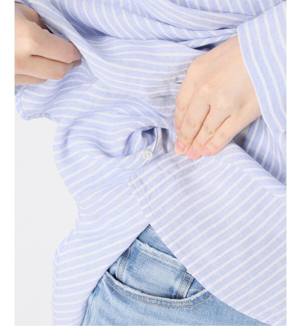 Spick and Span「《追加》80リネンカシュクールビッグシャツ」|シャツ・ブラウス|