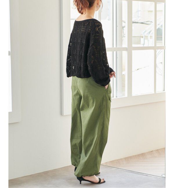 Spick and Span「《一部店舗+WEB限定追加2》ギマコットン透かし編みボートネックニット」|ニット・セーター|