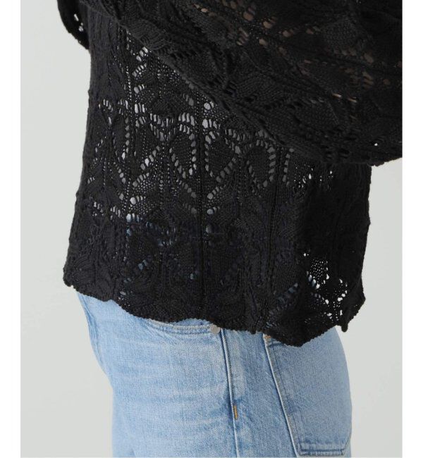 Spick and Span「《一部店舗+WEB限定追加2》ギマコットン透かし編みボートネックニット」|ニット・セーター|