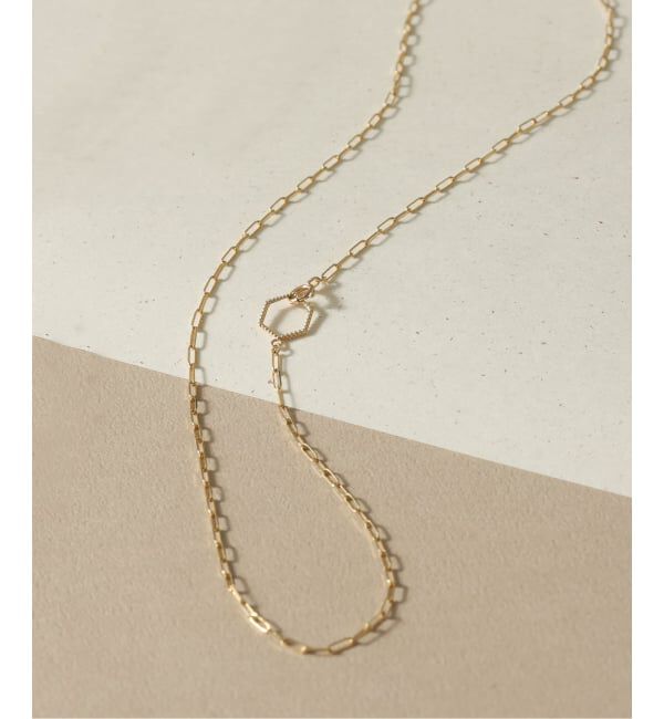 Lilas by Spick&Span「ヘキサゴンモチーフペーパークリップチェーン45cmネックレス K10」|ネックレス|