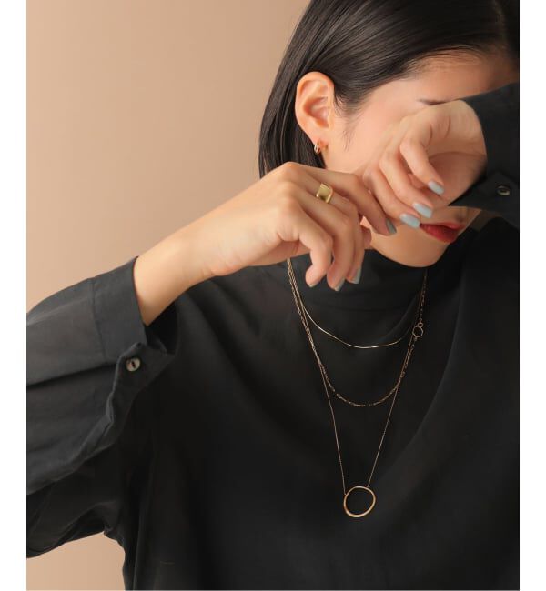 Lilas by Spick&Span「ヘキサゴンモチーフペーパークリップチェーン45cmネックレス K10」|ネックレス|