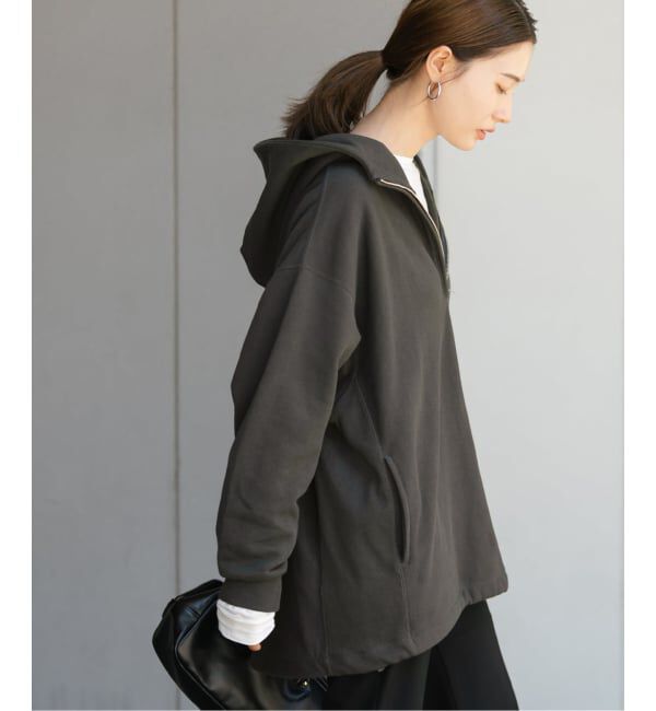 FRAMeWORK「Champion 別注REVERSE WEAVE11.5OZフードハーフジップドロストプルオーバー」|スウェット・ジャージ|